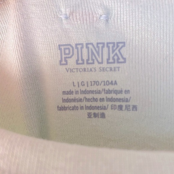 NWT PINK LONG SLEEVED TOP SEAFOAM GREEN SIZE LARGE - Picture 2 of 5